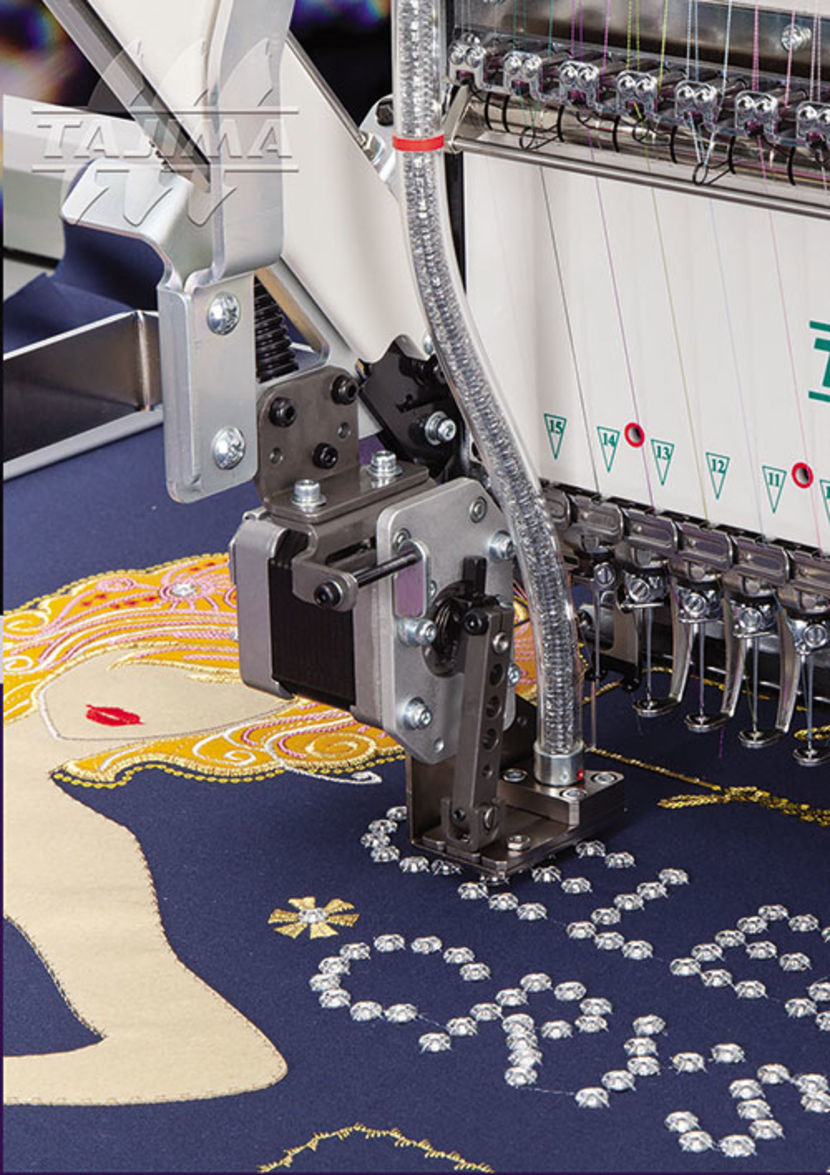 Industrial embroidery machine lockrose device