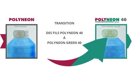 Transition des fils MADEIRA POLYNEON 40 à POLYNEON GREEN 40