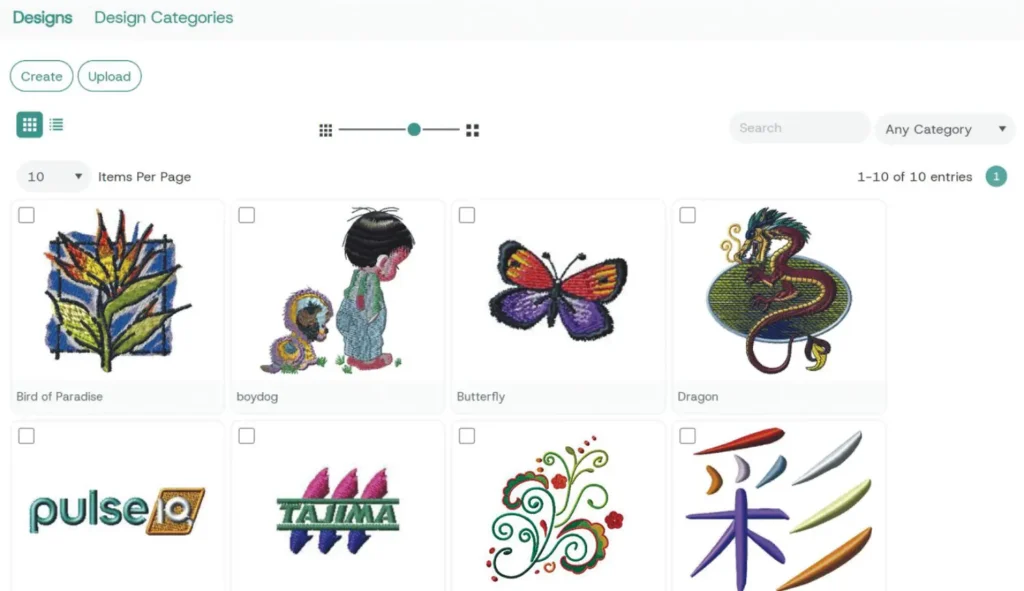 Gestion et édition de motifs de broderie
