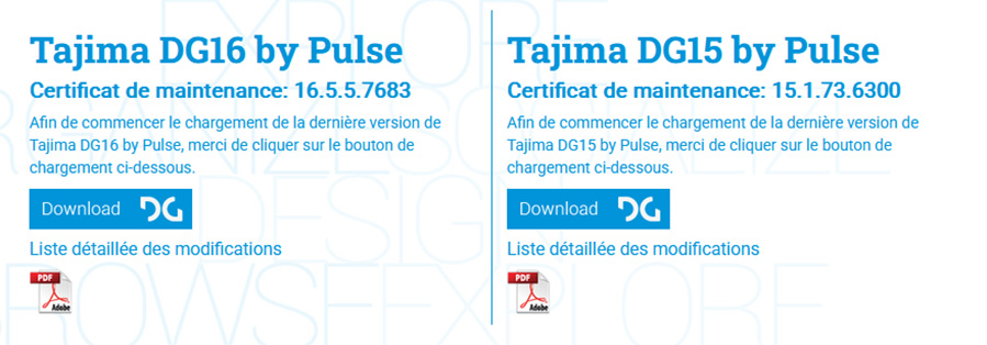 mise à jour des logiciels de broderie Tajima DG