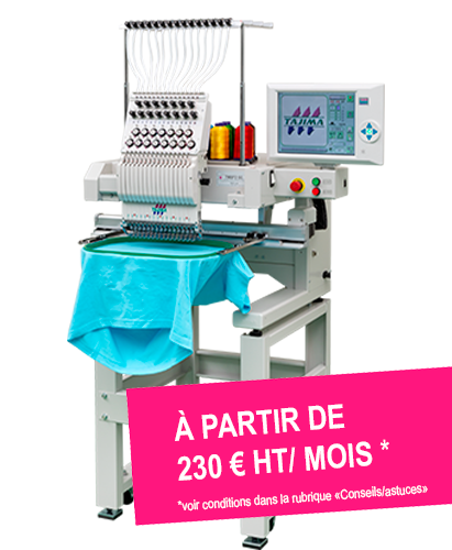 Exemple de financement d'une brodeuse mono-tête industrielle de type canon - modèle standard