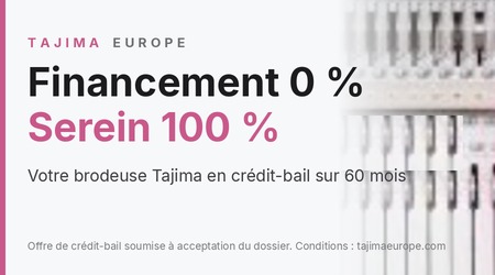 Votre machine à broder industrielle avec un financement taux zéro